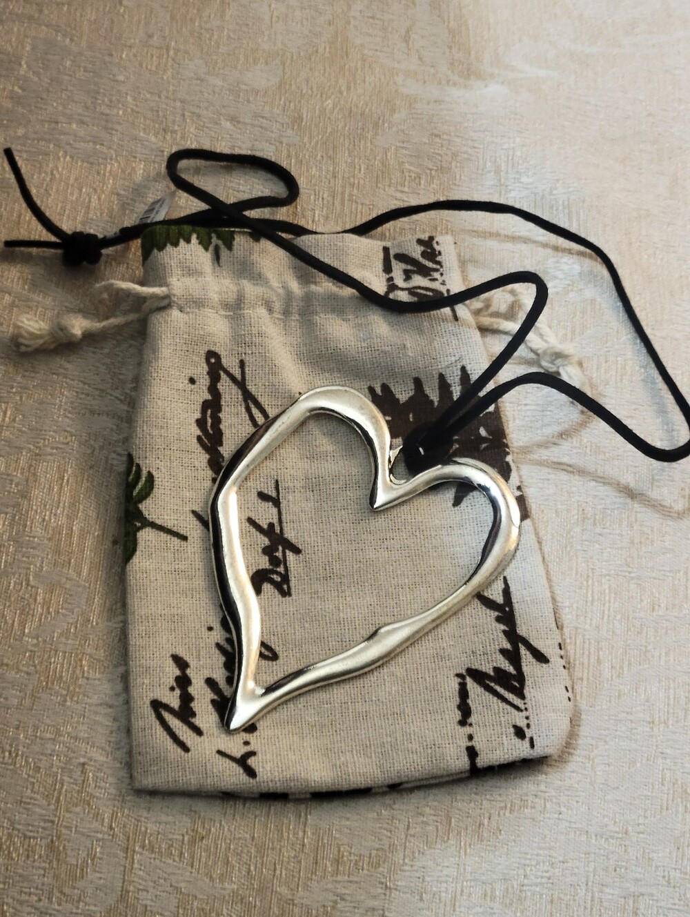 Free People Silver Heart Sketch Necklace - Picture 3 of 4